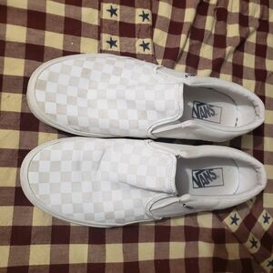 Vans Men's Size 11 Checkered White Slip-On Shoes